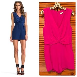 Shoshanna Hot Pink 100% Silk Romper sz 8